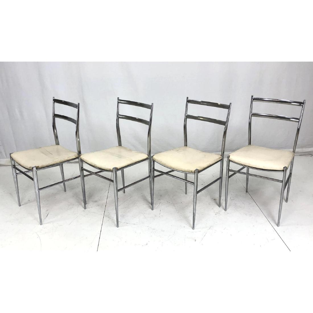 Set 4 Italian Style Chrome Dining Chairs.  Modern (1 of 11)