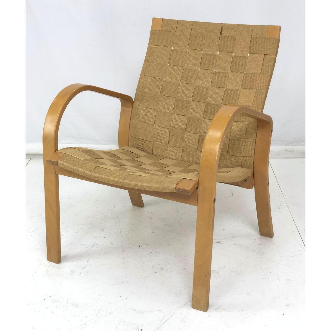 Knoll Style Woven Strap Lounge Chair. Laminated b (1 of 10)