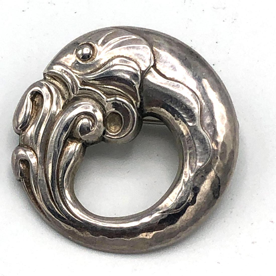 Georg Jensen BABY DOLPHIN 10 Pin Brooch.  GJ in s (1 of 2)