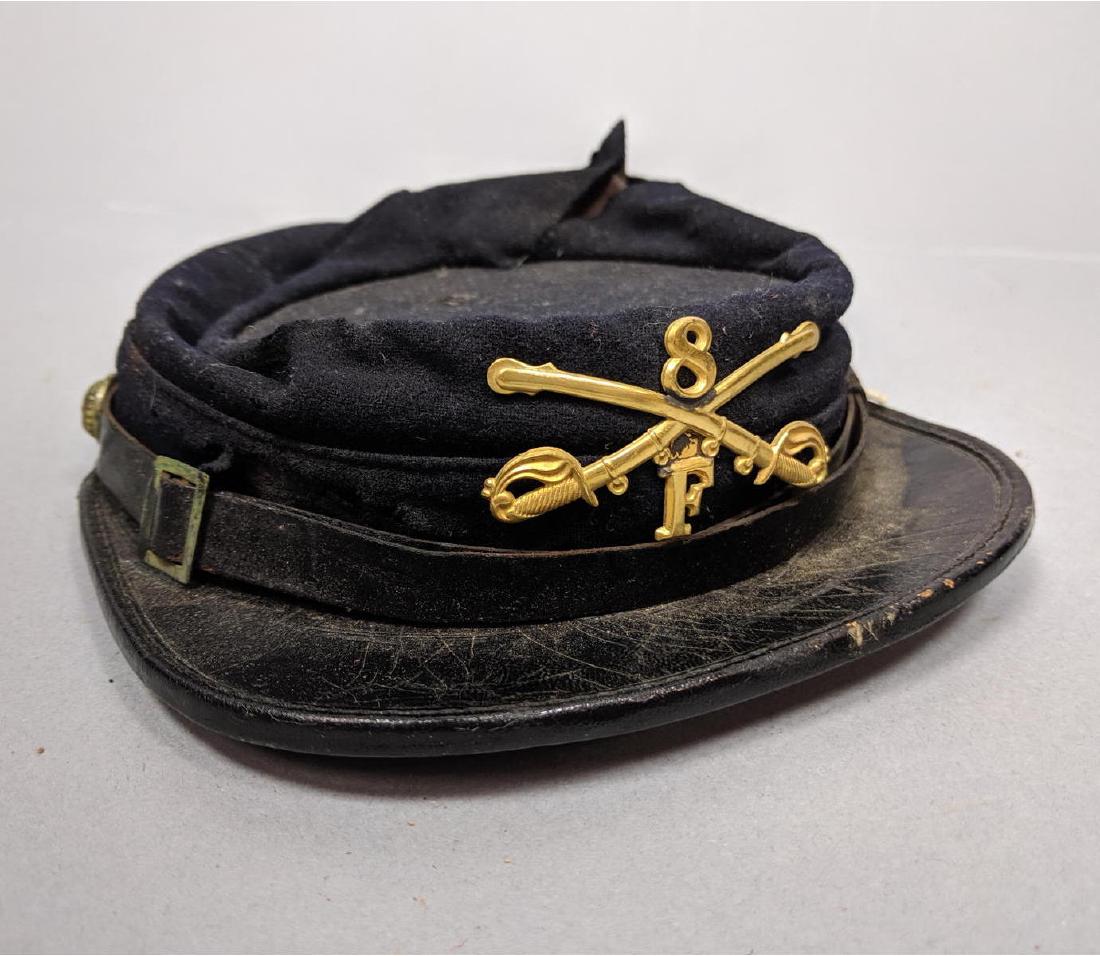 Civil War Kepi Cap. 8th Cavalry.: Civil War Kepi Cap. 8th Cavalry.-- Dimensions: H: 4 inches: W: 8.5 inches --- US Shipping charge: $35