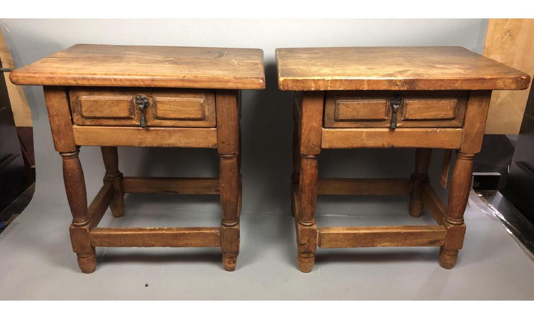 Pr European Country Style Stands.  One Drawer Sta (1 of 11)