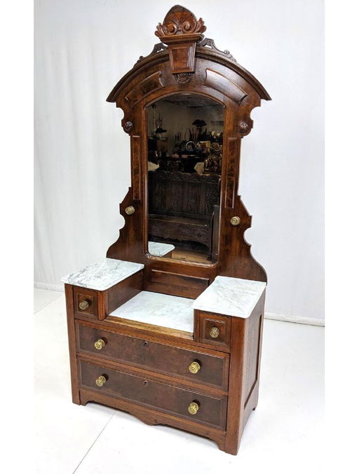 Victorian Marble Top Dresser Cabinet W Mirror Jun 18 2019