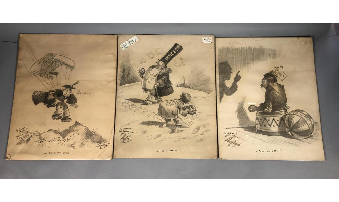 3 Original SYKES Political Graphite Illustrations (1 of 12)