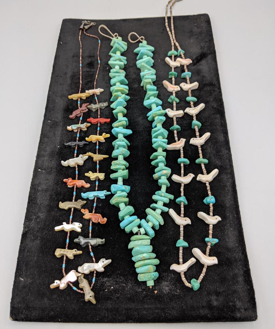 3pc American Indian Turquoise Bead Necklaces. One (1 of 8)