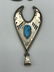 3pc Silver Native American Turquoise Jewelry. 1) - 2