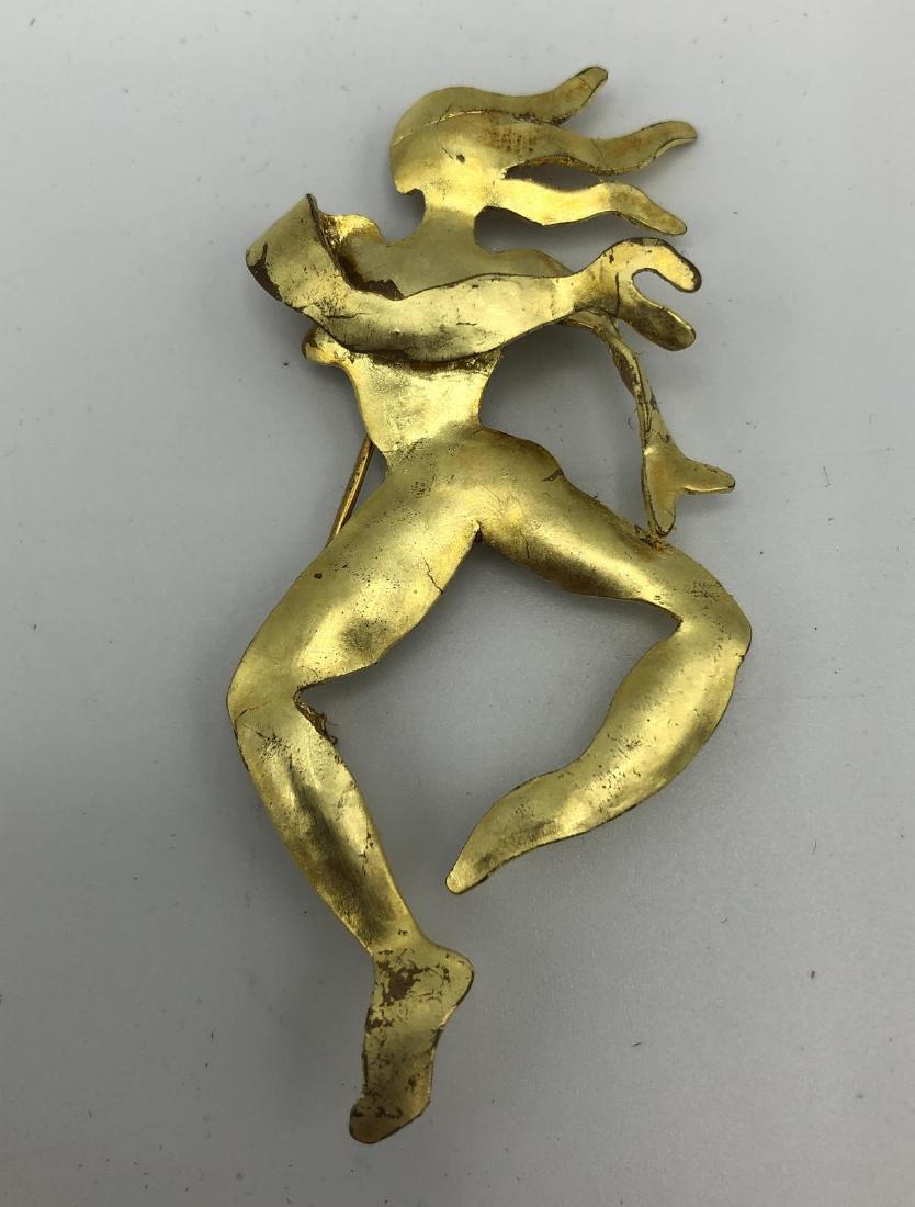 HERVE VAN DER STRAETEN Figural Dancer Pin. Expres (1 of 5)