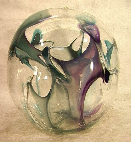 Peter Bramhall Interiors Art Glass Sculpture Very: Peter Bramhall Interiors Art Glass Sculpture Very Large. Marked Peter Bramhall 23 March 1992 Help From Andy Bird and Christine One of the very best a 10. Purple and Blue interior decoration. Dimension
