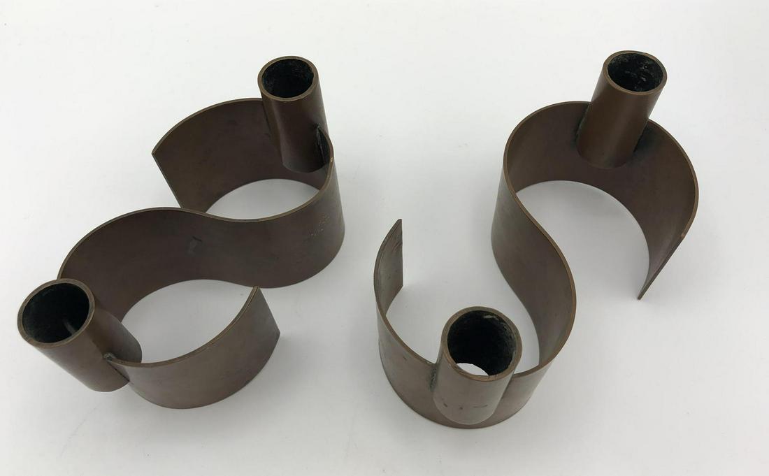 Pr REBAJES Copper Candle Sticks Holders. S form w (1 of 5)