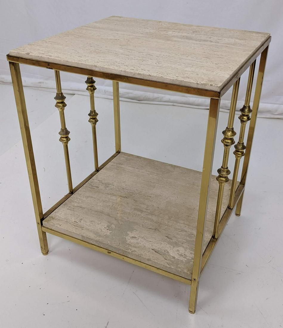 Two Tier Modernist Brass Side End Table. Two Trav (1 of 7)