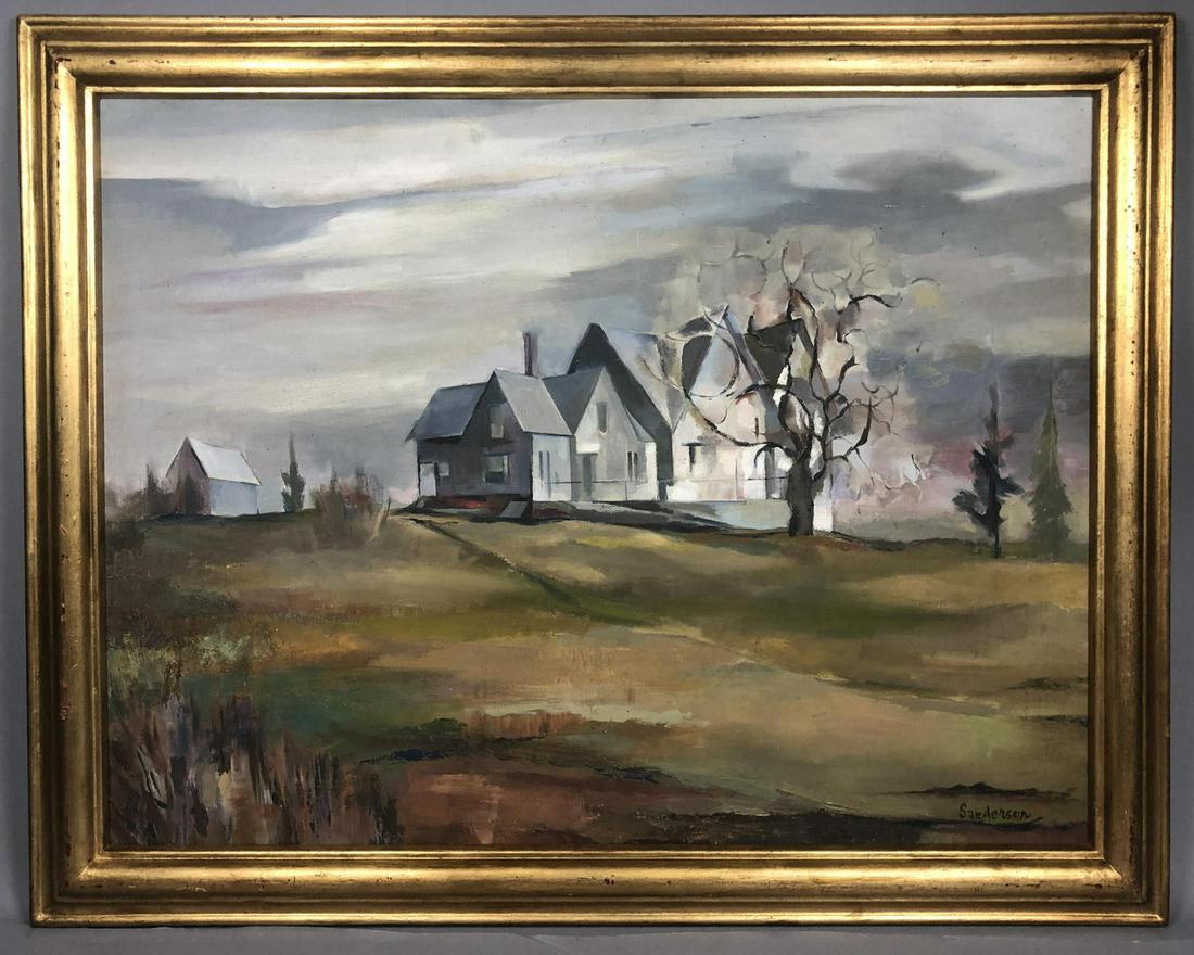 WILLIAM SANDERSON modernist landscape oil paintin (1 of 16)