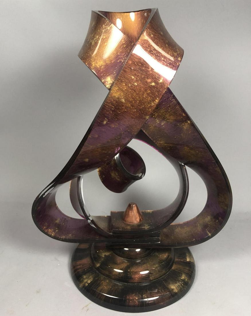 SHLOMI HAZIZA Copper Tone Lucite Sculpture. Moder (1 of 8)