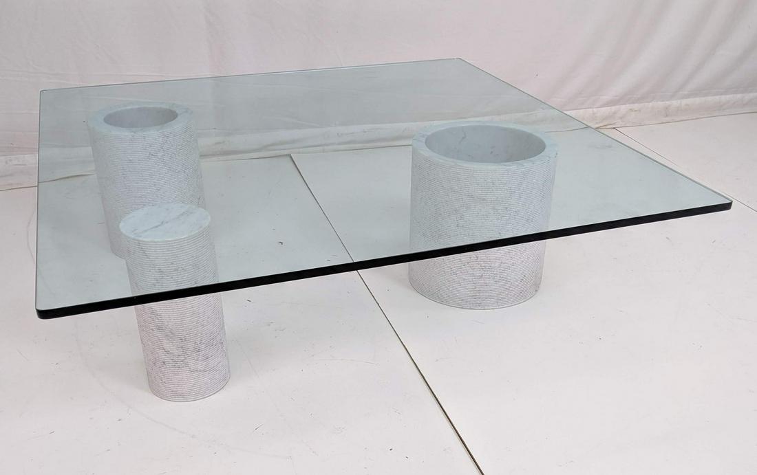 Sergio Asti Style Glass Marble  Coffee Table. Tri (1 of 11)