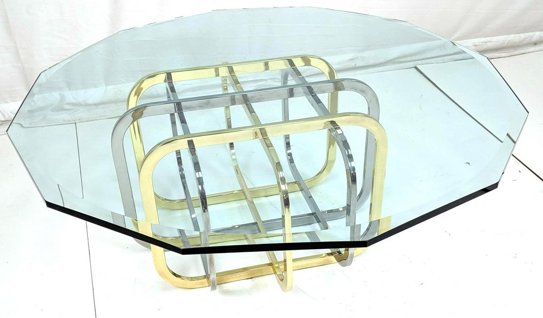 Milo Baughman style Two Tone Base Cocktail Table. (1 of 7)