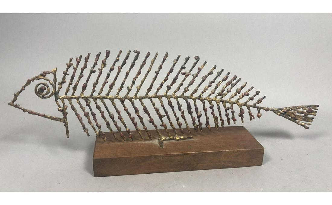 FANTONI Brutalist Welded Metal Fish Skeleton Scul (1 of 9)