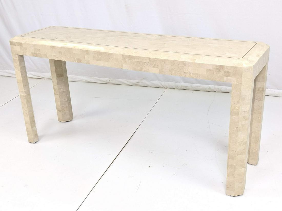 MAITLAND SMITH Travertine Tall Console Table. Mod (1 of 8)
