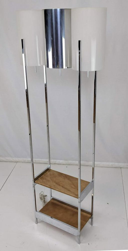Paul Mayen Chrome Floor Lamp Etagere Two Plastic