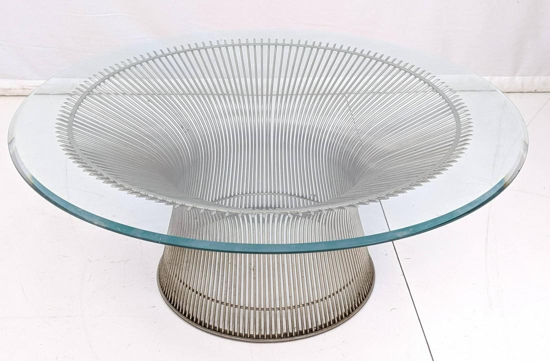 WARREN PLATNER Corseted Chrome Rod Coffee Table. (1 of 6)