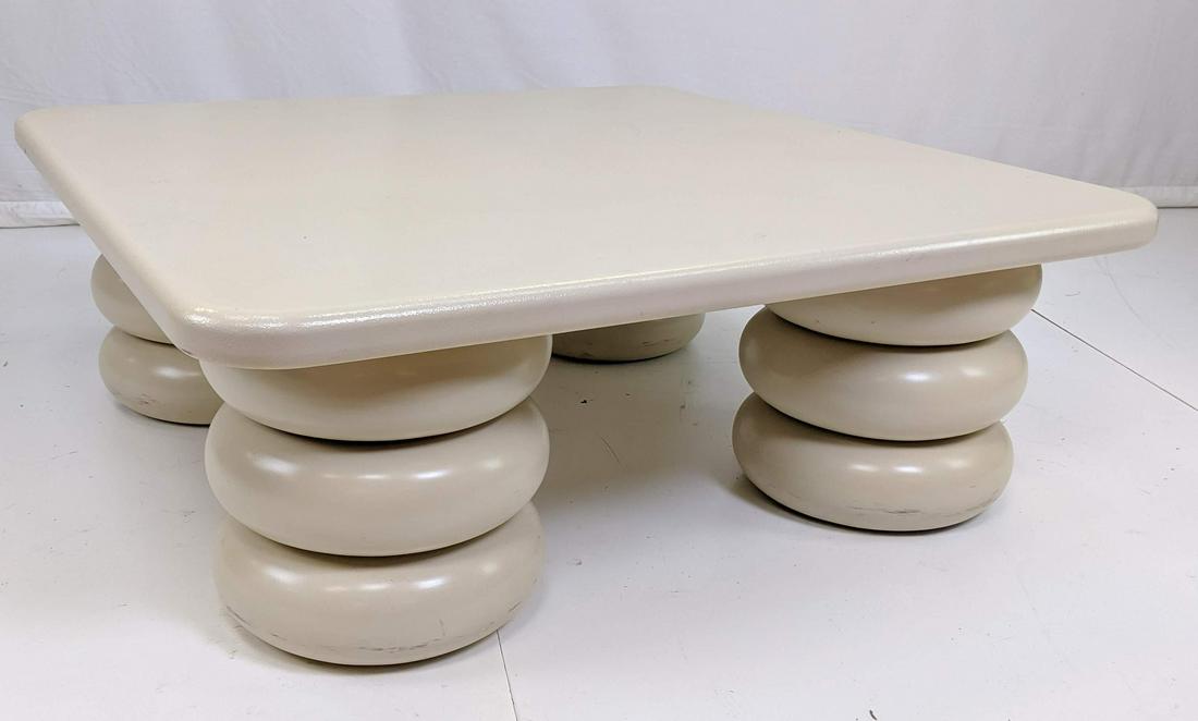 Modernist Lacquered Square Coffee Cocktail Table. (1 of 9)