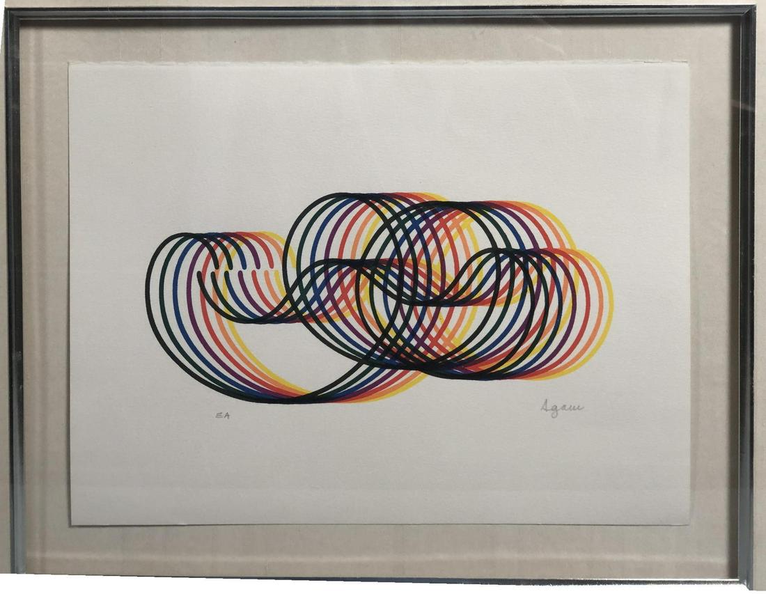 Yaacov Agam Signed Modernist Graphic Print. Rows (1 of 10)