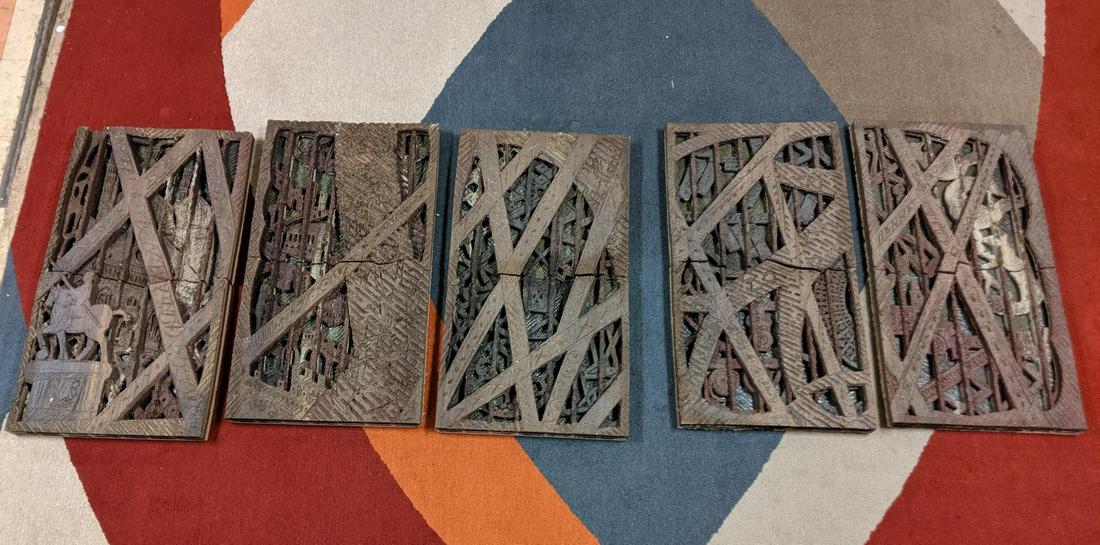 Lot 10 Signed Alessio Tasca Pottery Tiles - 5 sets of 2 (1 of 10)