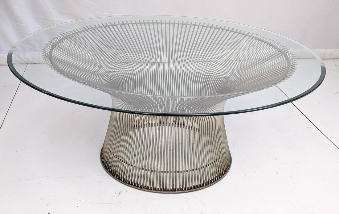 WARREN PLATNER Chrome Steel Rod Coffee Table. Cor (1 of 5)