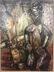MICHAEL LENSON Modernist Oil Painting. Tribal Im - 3