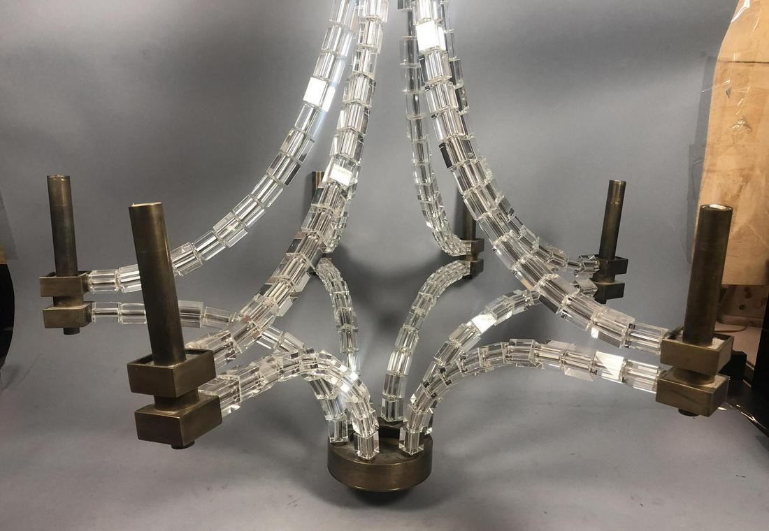 Large Decorator Lucite Ice Cube Modernist Chandel (1 of 13)