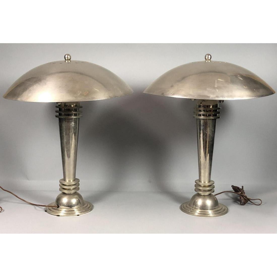 Pr Chrome Deco Machine Age Table Lamps. Chrome sh (1 of 9)
