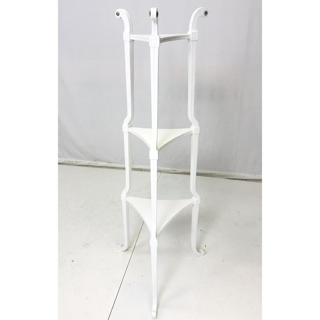 Tommi Parzinger Style White Plant Stand. Enamel P (1 of 9)