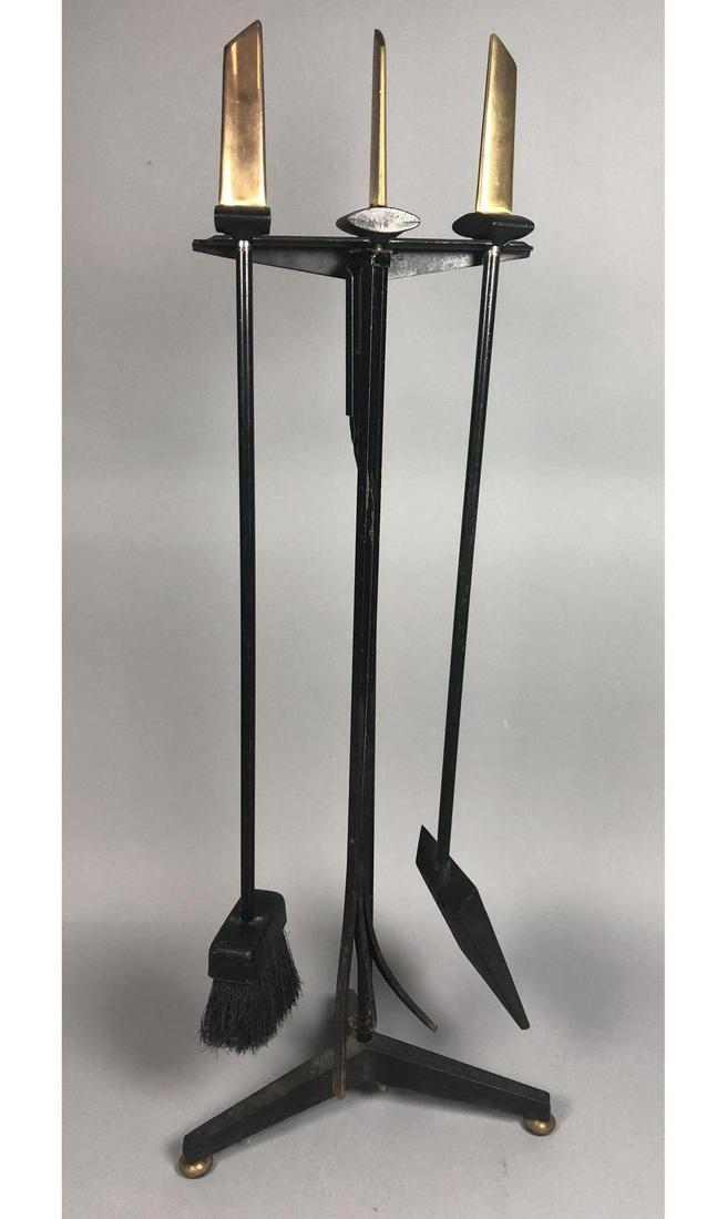 DONALD DESKEY Brass Iron Fireplace Tools. Moderni (1 of 10)