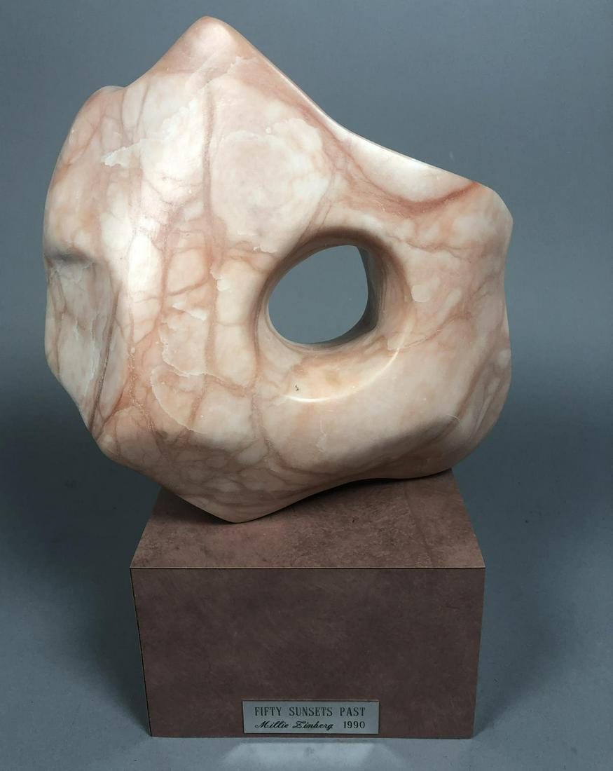 MILLIE ZINBERG Carved Marble Modernist Sculpture. (1 of 9)
