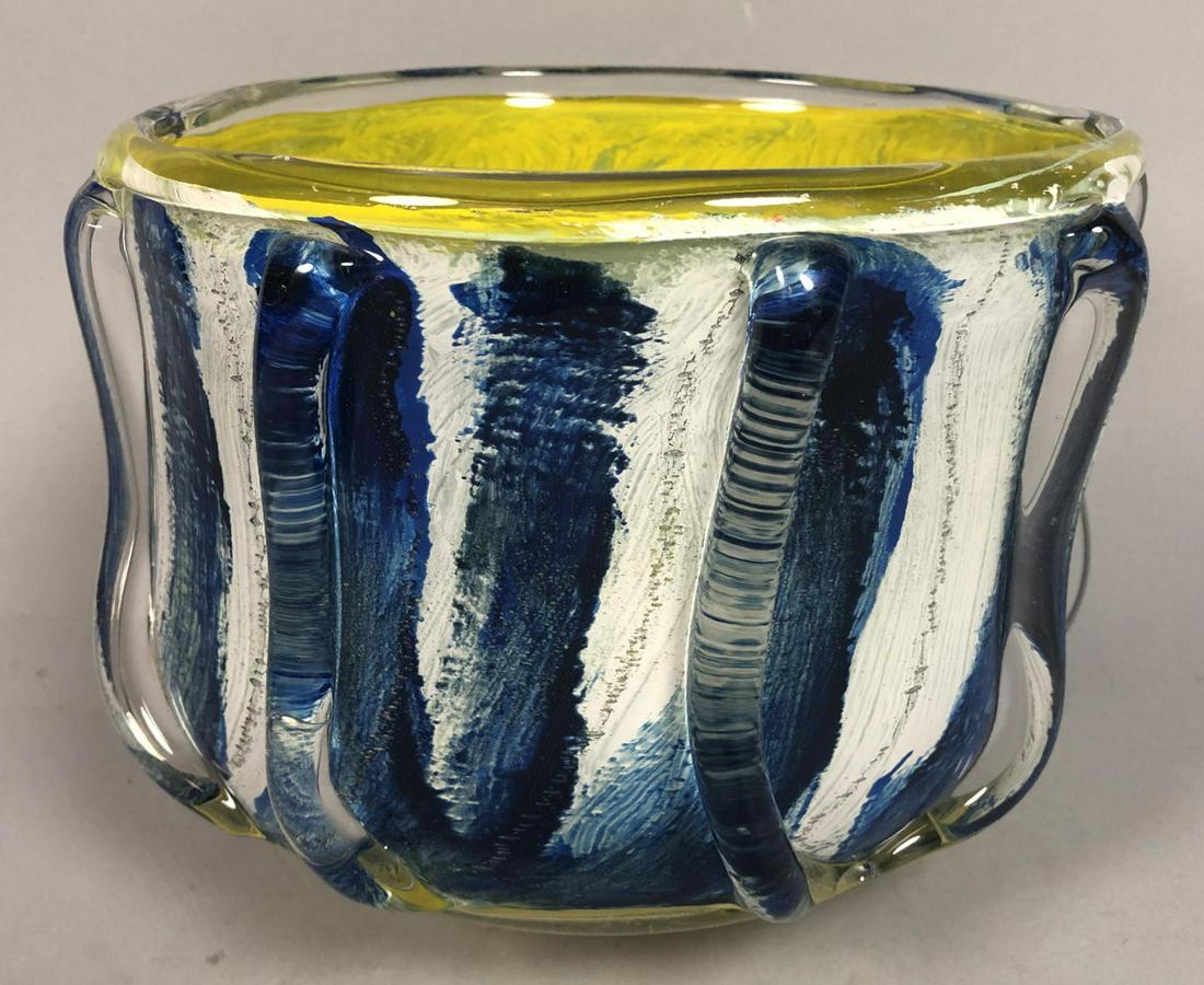 JOHN DE WIT AMERICAN STUDIO Art Glass Bowl. Clear (1 of 8)