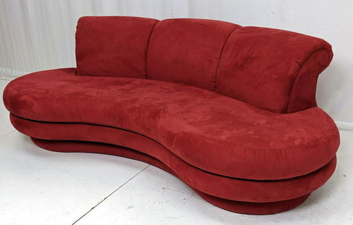 Raspberry Ultra Suede Cloud Modernist Sofa Couch