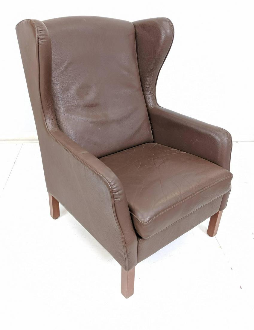 THAMS Borg Mogensen Style Wing Chair. Dark staine (1 of 8)