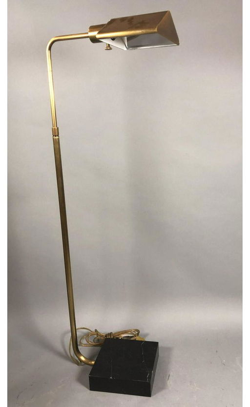 Ralph Lauren Brass Marble Floor Lamp Adjustabl