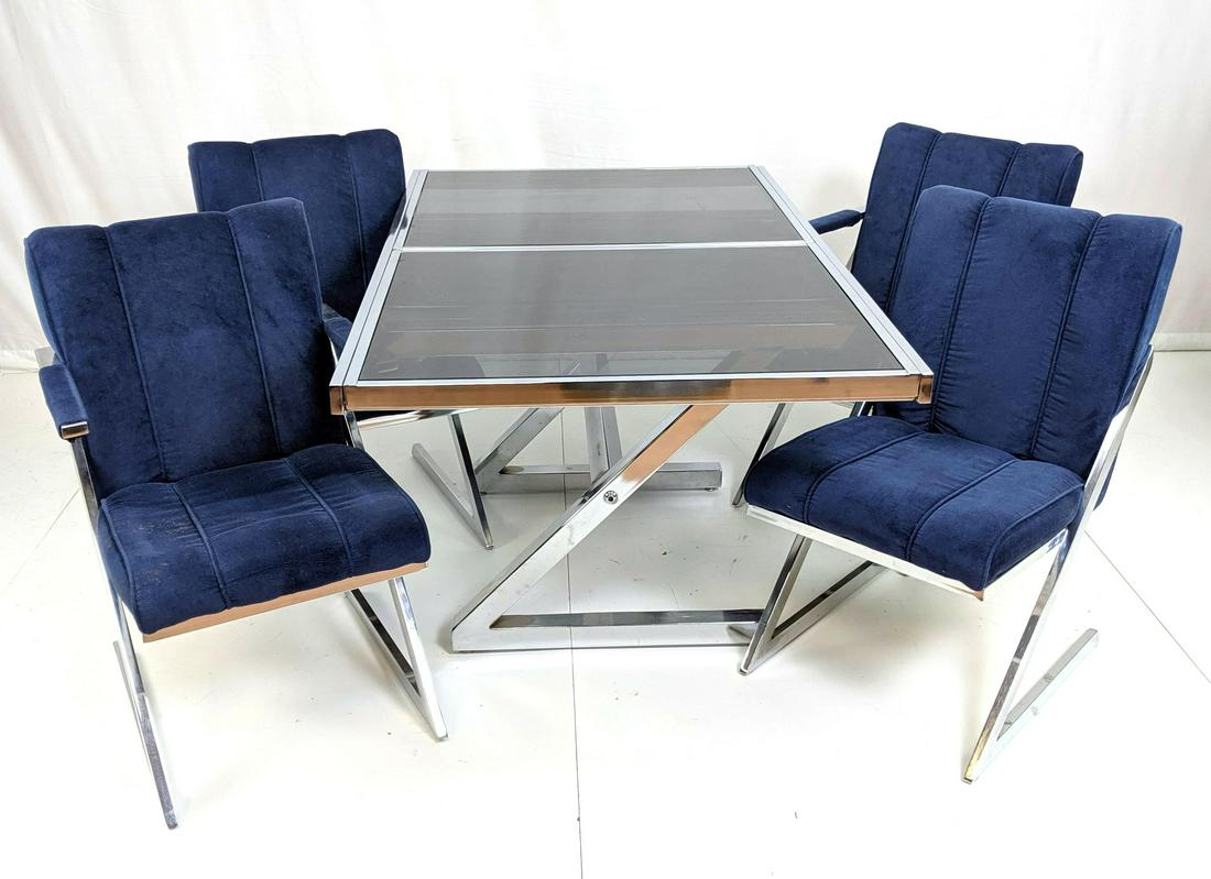 5 Pc Chrome Modernist Dining Set. All Z Chrome Fr (1 of 17)