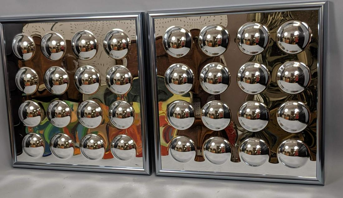 Pr Small Acrylic Bubble Mirrors. 4 x 4 Reflective (1 of 8)