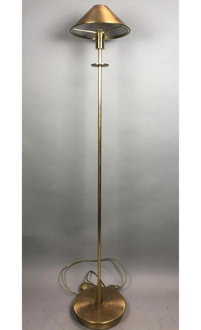 Short Modernist Brass Satin Finish Floor Lamp. Ch (1 of 10)