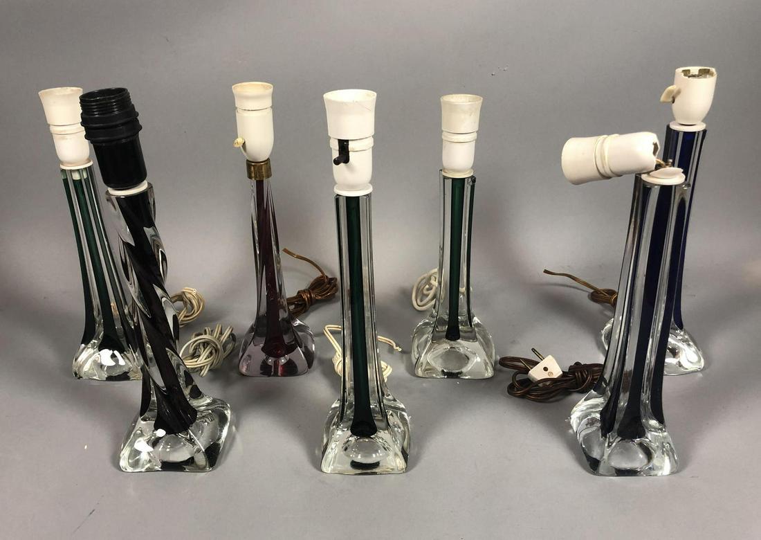 7pc Murano Art Glass Table Lamp Bases. Straight & (1 of 12)
