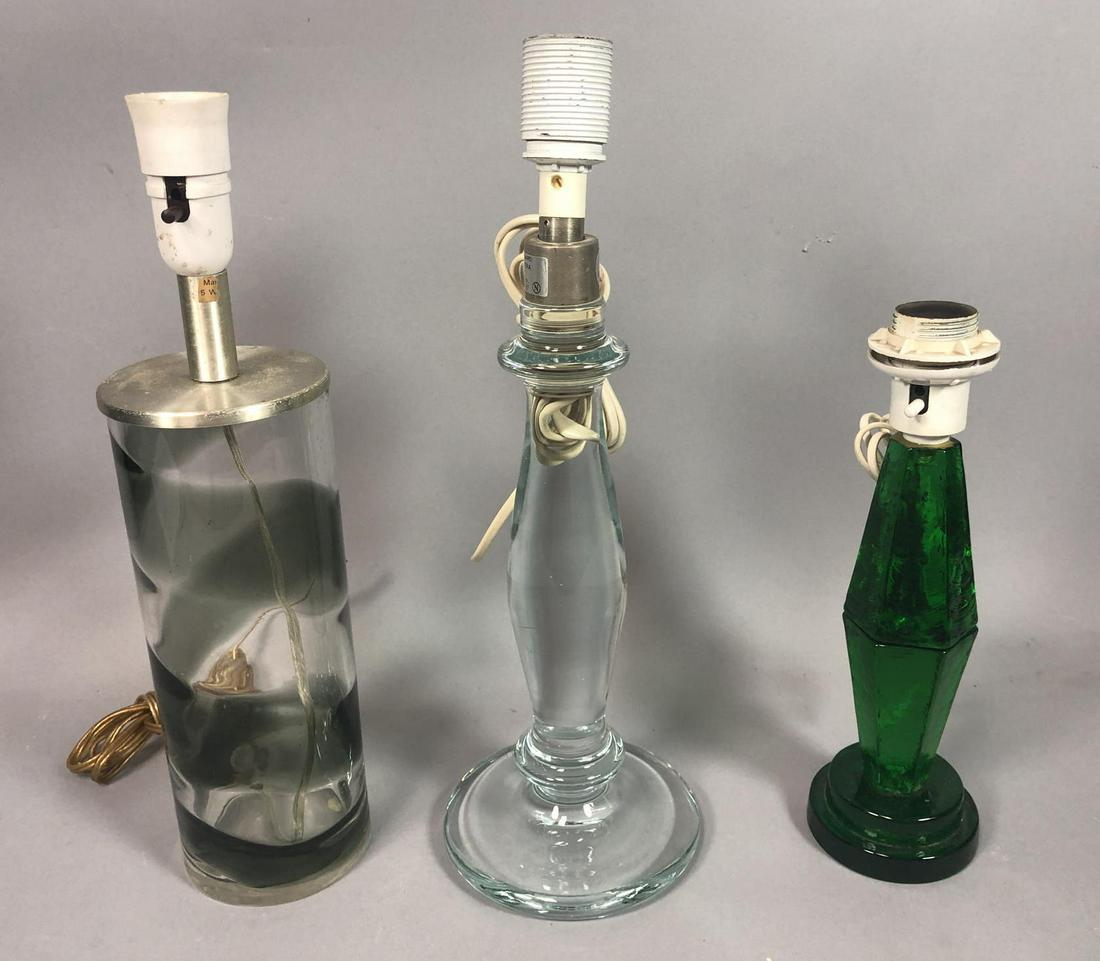 3pc Danish Modern Art Glass Table Lamp Bases. Var (1 of 7)