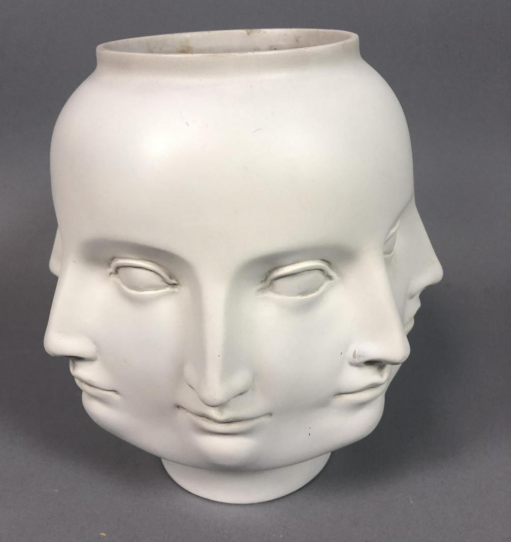 White Fornasetti Adler style Head Face Vase. Mult (1 of 7)