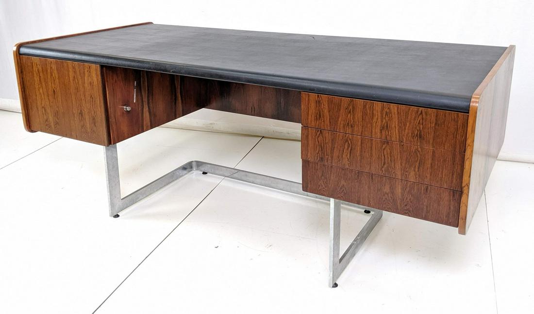 Ste. Marie & Laurent rosewood and leather Desk. M (1 of 12)