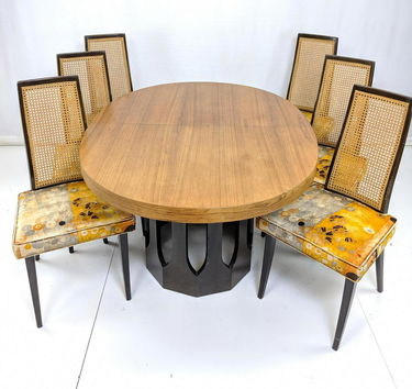 7pc Harvey Probber Dining Set Oval Table Wit 7pc Harvey Probber Dining Set Oval Table Wit