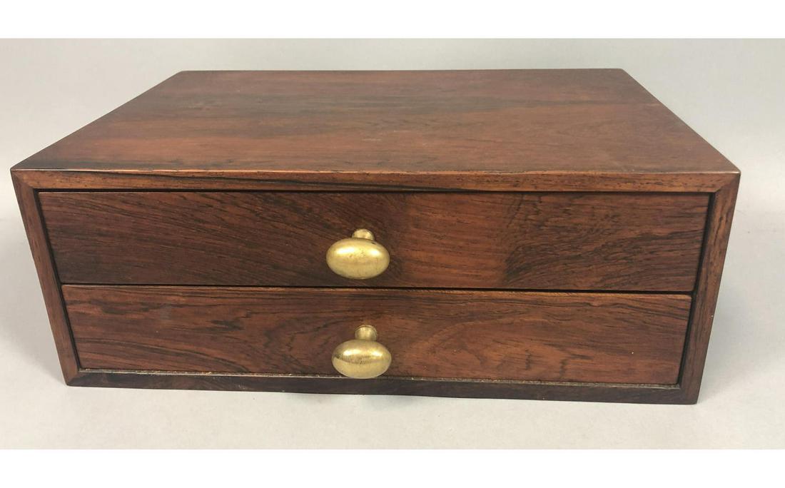 Mid Century modern Rosewood 2 Drawer Dresser Box (1 of 7)