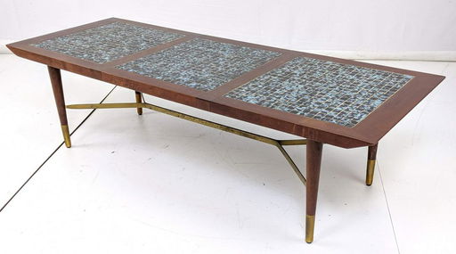 Mid Century Walnut Brass Tile Top Coffee Table Aug 06 2019 Uniques Antiques Inc In Pa - Mid Century Marble Top Coffee Table Mid Century Walnut Brass Tile Top Coffee Table Aug 06 2019 Uniques Antiques Inc In Pa - Mid Century Marble Top Coffee Table