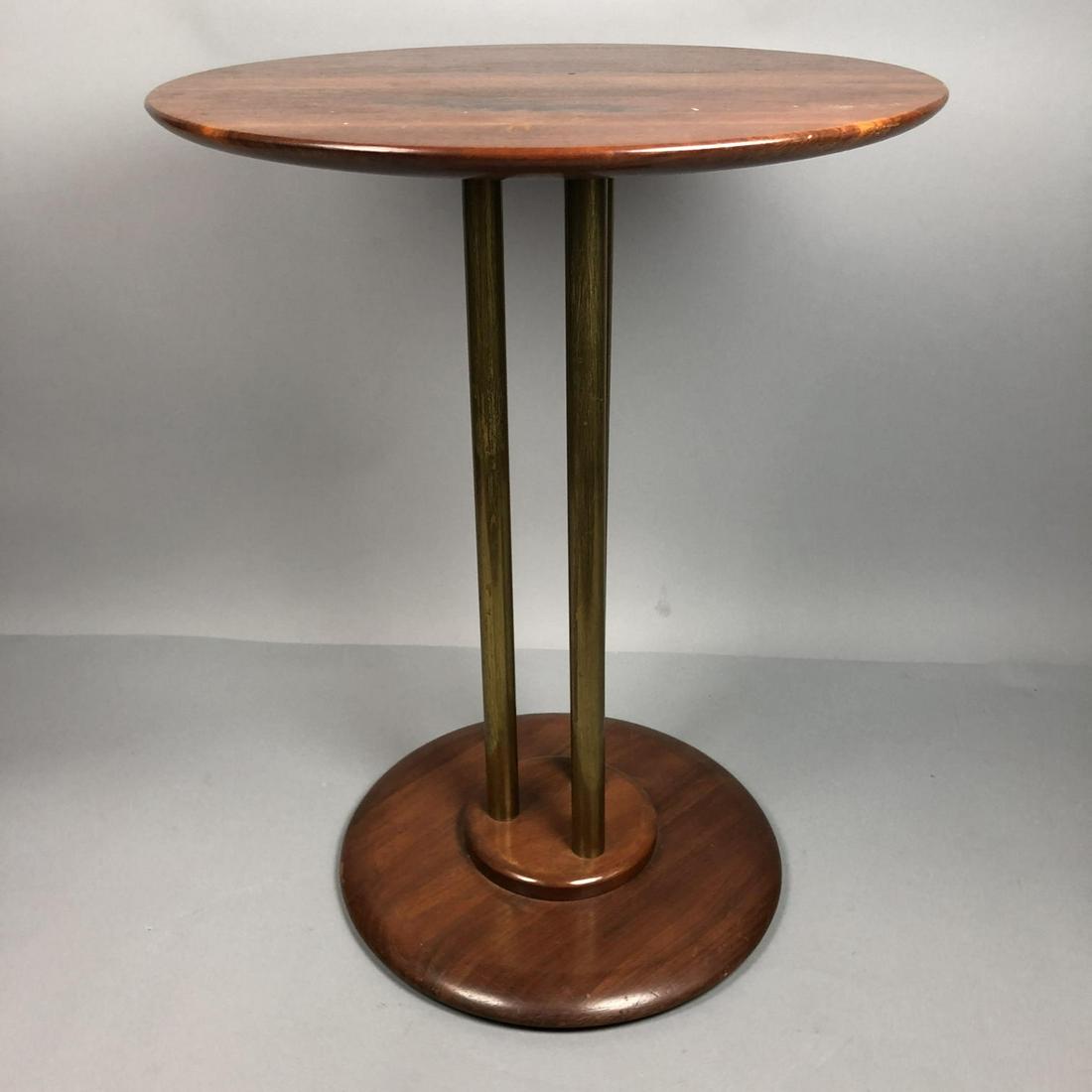 Art Deco style Pedestal Side Table. 3 brass tone (1 of 8)