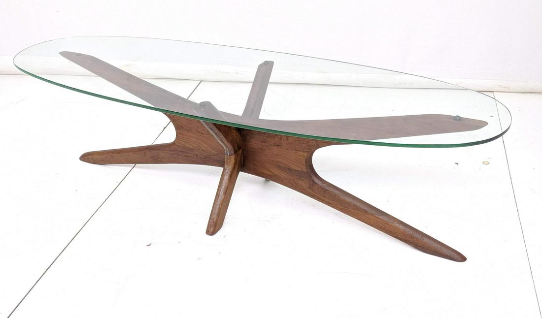 Adrian Pearsall Glass Top Oval Coffee Table X Fo