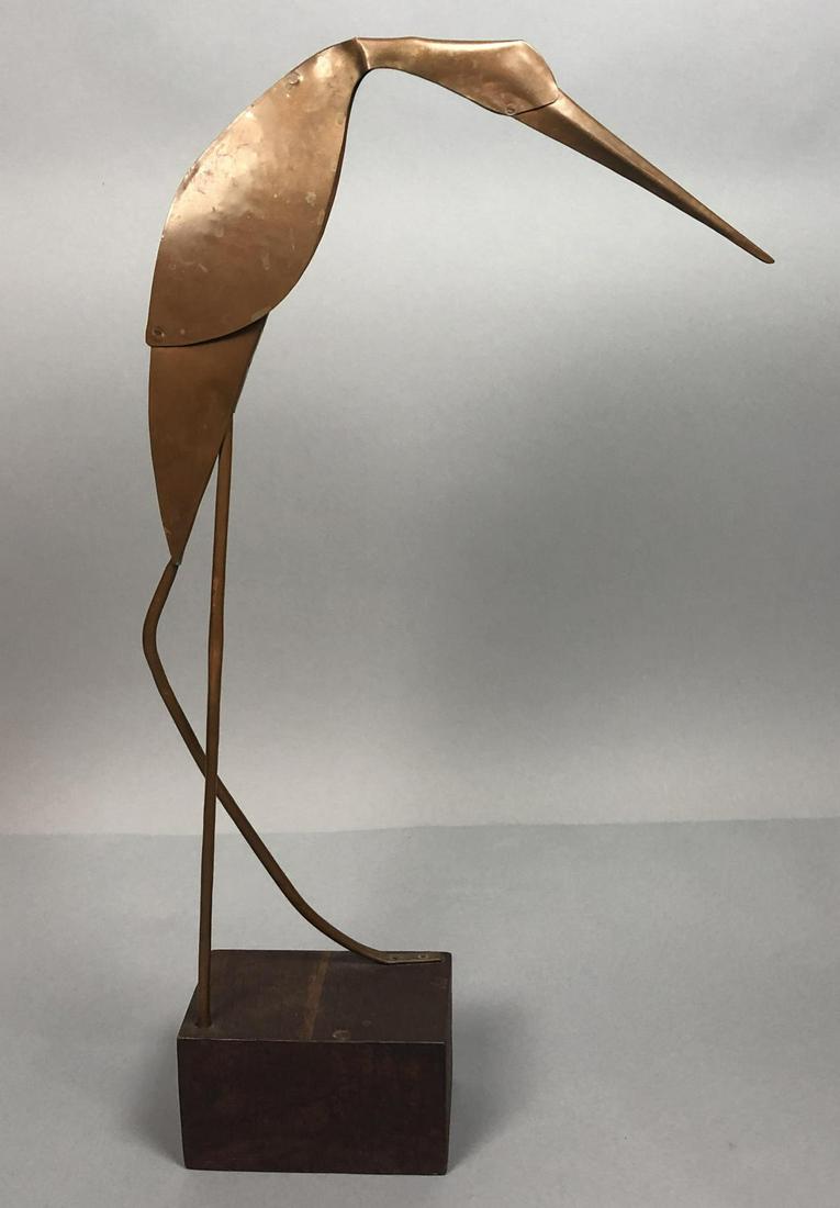 Mid Century Figural Heron Copper Sculpture by JUL (1 of 7)