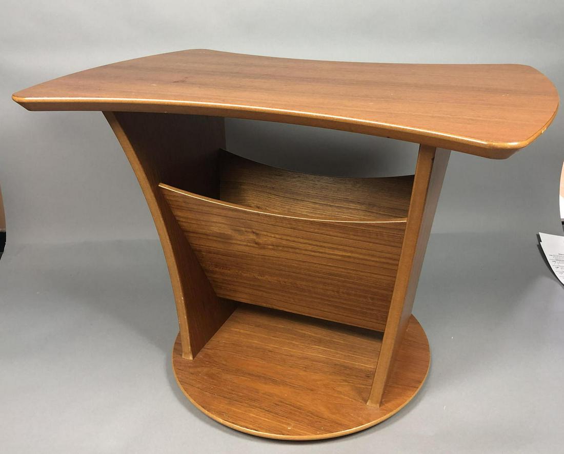 Danish Modern Teak Magazine Table. Bowed sides, r (1 of 9)
