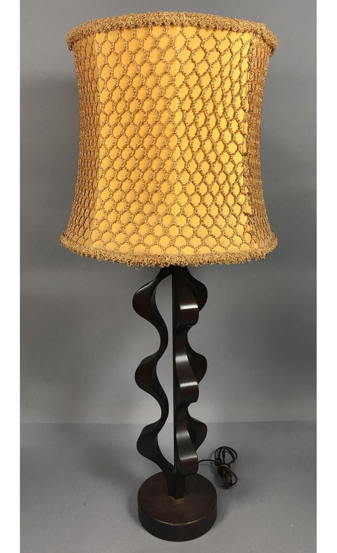 American Modern Walnut Sculptural Table Lamp. Pro (1 of 8)